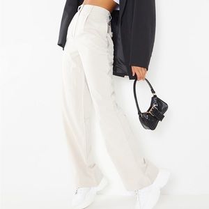 NWT Pretty Little Thing Stone Peach Skin Straight Leg Pants